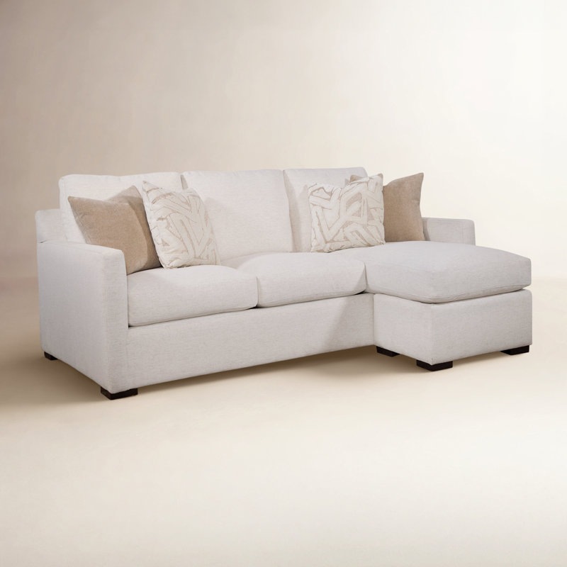 Bel-Air Upholstered Sectional, White Textured Performance; 0865-91, Mineral