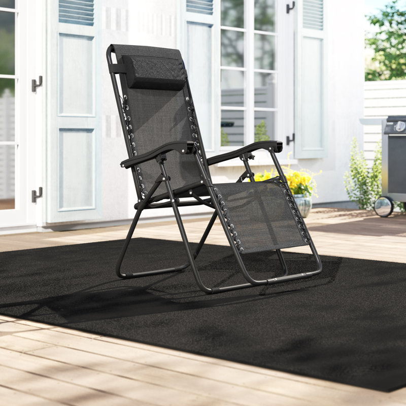 Potomac 90cm Long Reclining Single Chaise, Black