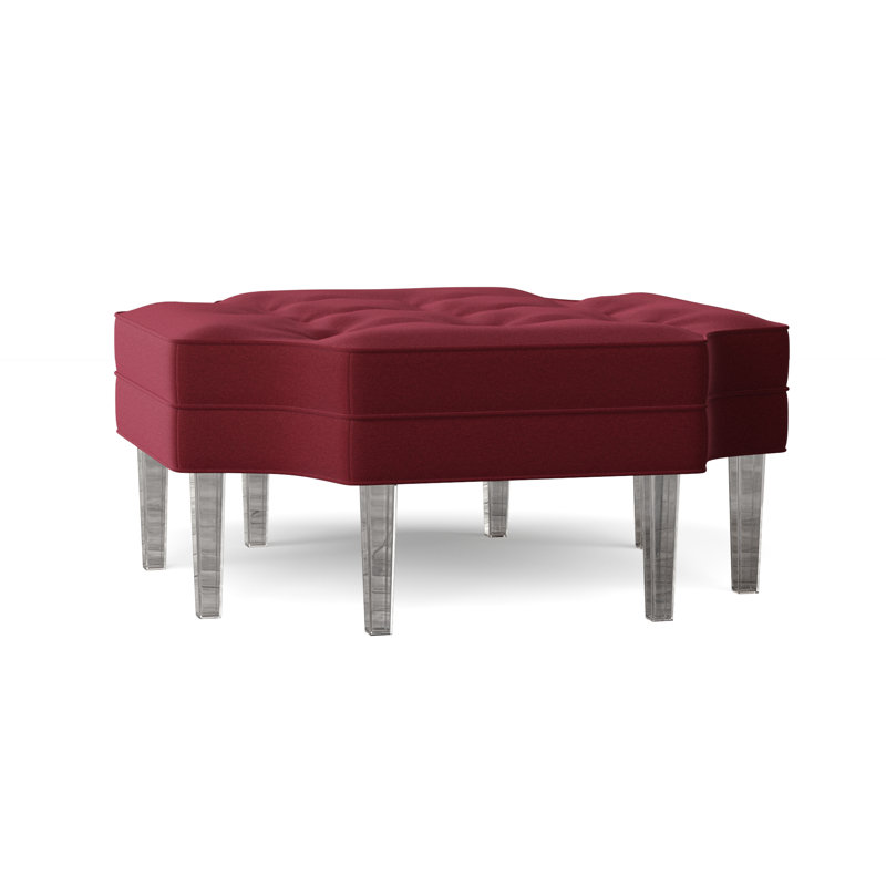 Repose-pieds capitonné Harlow, Rouge Margaret
