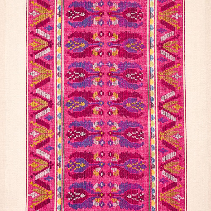 Sandor Stripe Embroidery Fabric, Magenta
