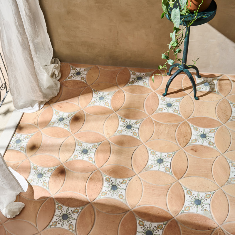 Raval 3x8 Petal and Kite Matte Terracotta Look Porcelain Floor and Wall Tile, Peach