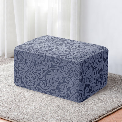 Housse pour repose-pieds en jacquard damassé