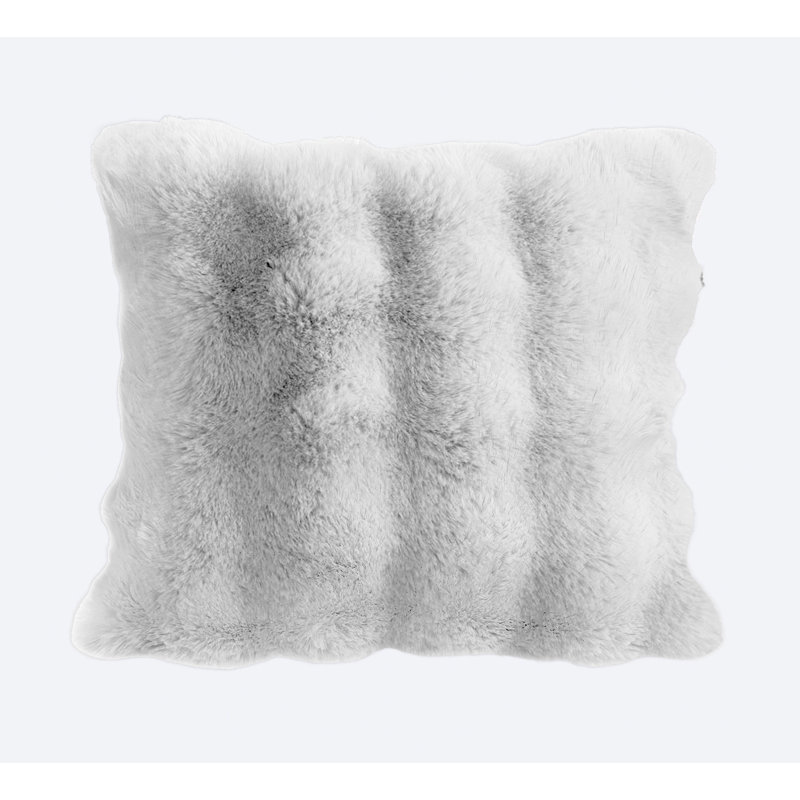 Luxury Supersoft  Faux Fur Cushion, 56x56cm, White
