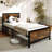 Metal Bed Frame With Headboard & Footboard Metal Slats Support-2065350559