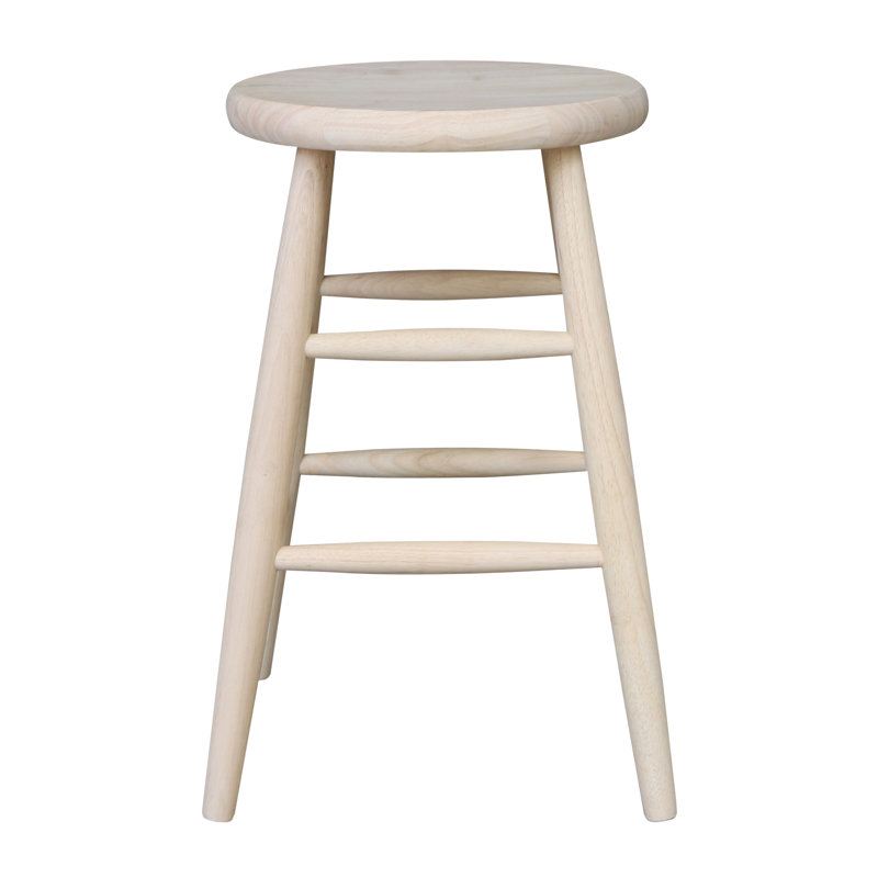 Tabouret de bar et de comptoir en bois massif, Tabouret de comptoir (assise de 24 po de hauteur), Non fini