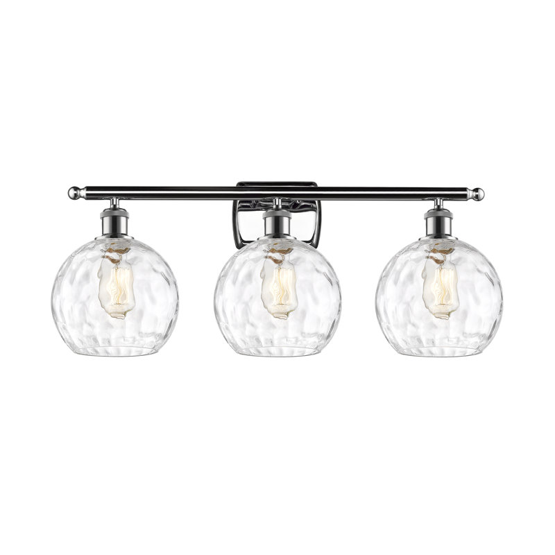Éclairage pour meuble-lavabo en laiton antique à 3 lumières Almatine, Chrome poli, Ampoule non incluse