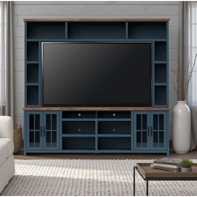 Brixham 97-inch Entertainment Center for TVs up to 80 inches, No Assembly Required, Two-Tone Finish