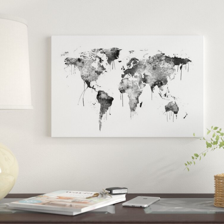 Michael Tompsett Canvas Wall Decor Prints - Map of The World (Abstract Painting) II