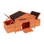 Poulailler d'extérieur en bois avec 2 compartiments gigognes et portes de rang, plateau étanche, construction, système de verrouillage prédateur, espace ventilé, point d'accès facile, perchoir confortable