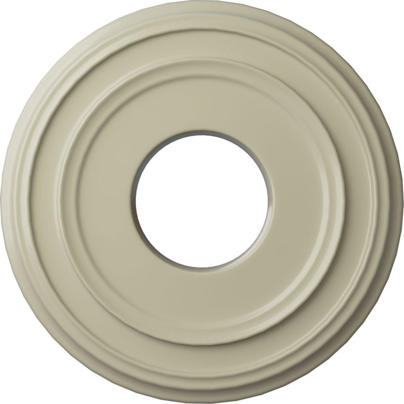 Médaillon de plafond classique Endurathane, DE 12 3/8 po x P 4 po x P 1 1/8 po (convient aux auvents jusqu'à 7 1/4 po), fini jaune clair peint à la main