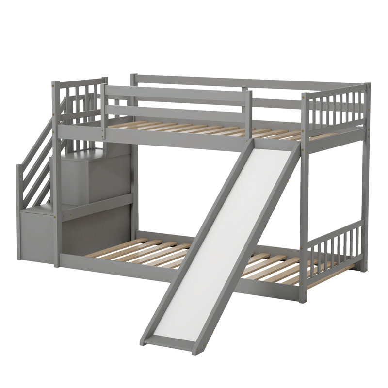 Harriet Bee Fulviah Kids Twin Over Twin Bunk Bed | Wayfair