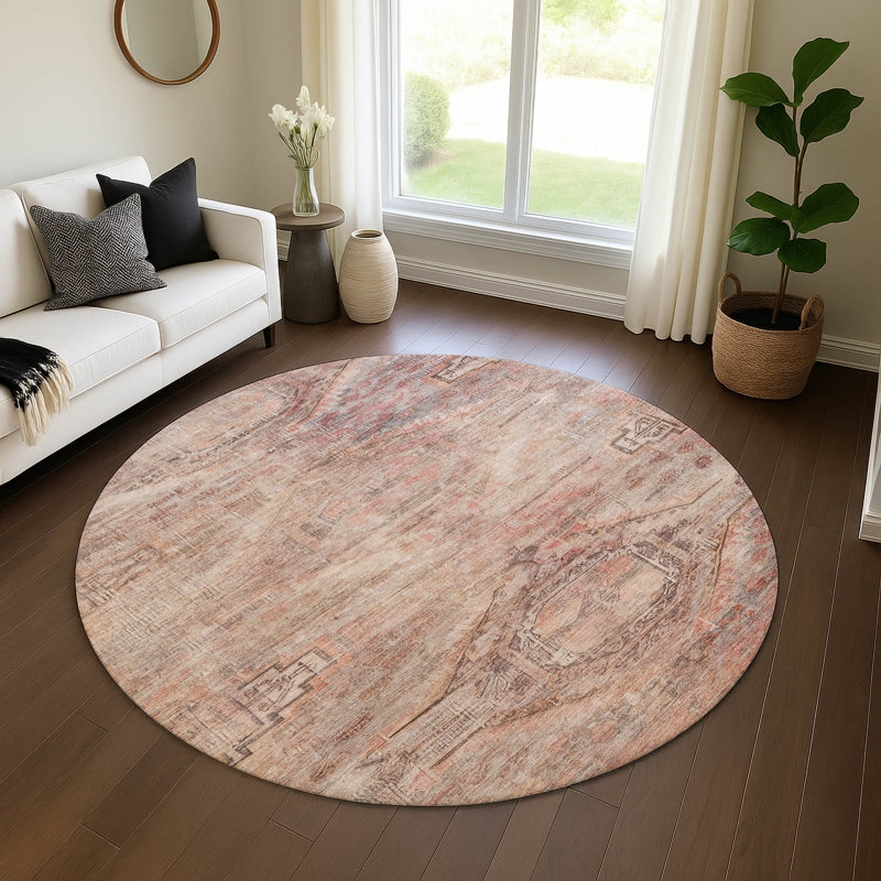 Premium Machine Washable Marasco AMF1631 Global Rug, Round 8'
