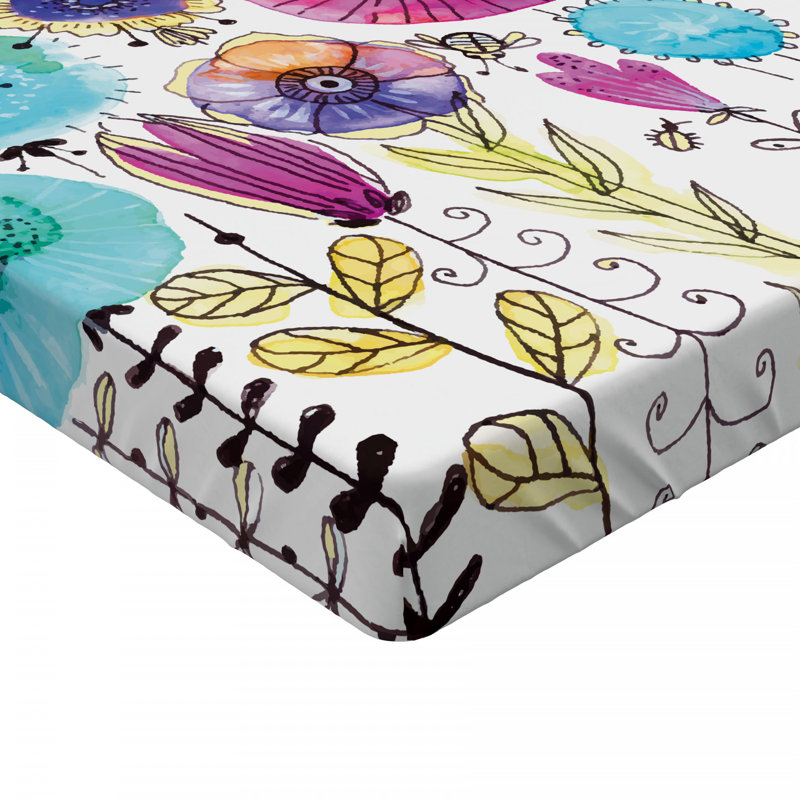 Microfiber Floral Fitted Sheet, Queen Fitted Sheet