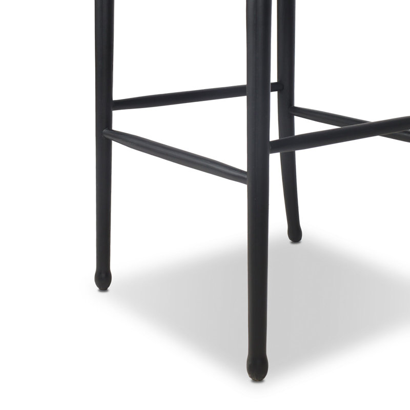 Fayth Stool with Cushion, Bar Stool (29.5” Seat Height)”, Stained Black Ash Frame