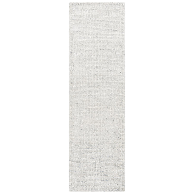 Tapis gris en viscose touffeté Urbina, Tapis de couloir 2 pi 3 po x 8 pi