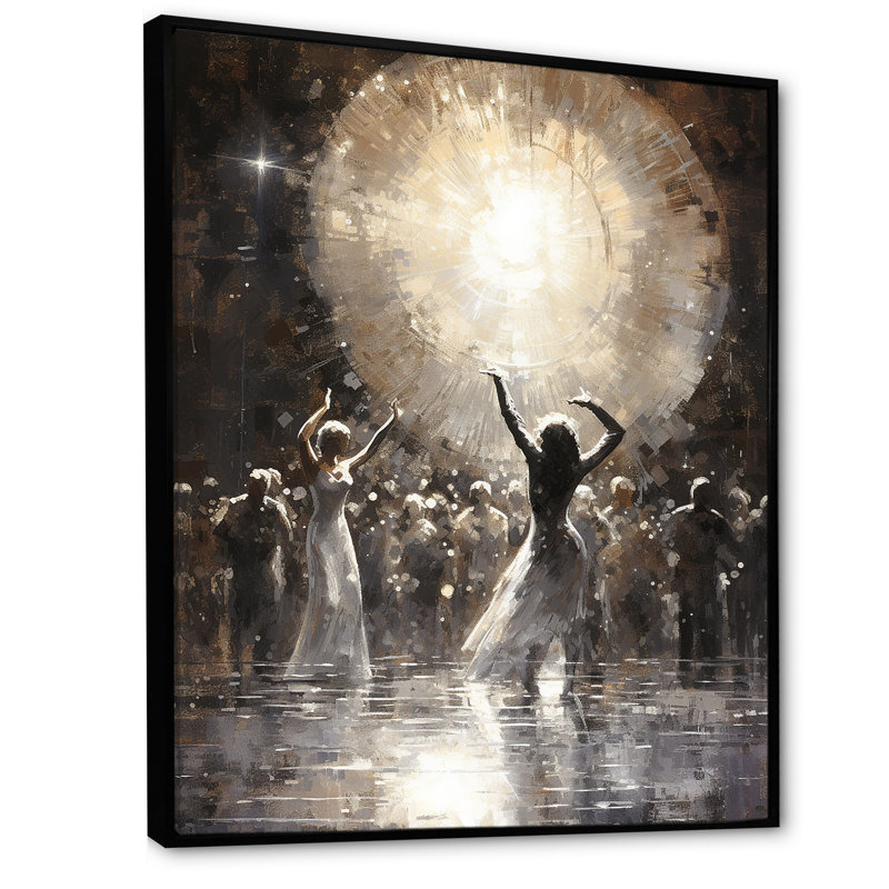 «Disco Dazzle Dancer Complicity II», reproduction sur toile, Cadre flottant noir, H 44 po x l 34 po x P 1,5 po