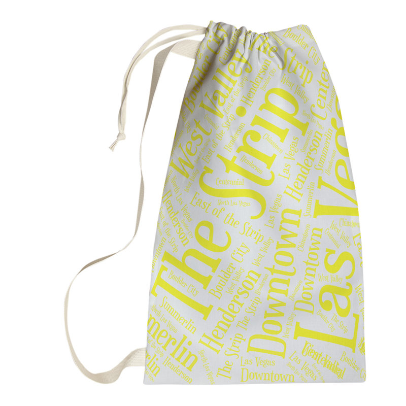 Laundry Hamper with Handles, Large (36" H x 28" W x 1.5" D), Yellow, Las Vegas