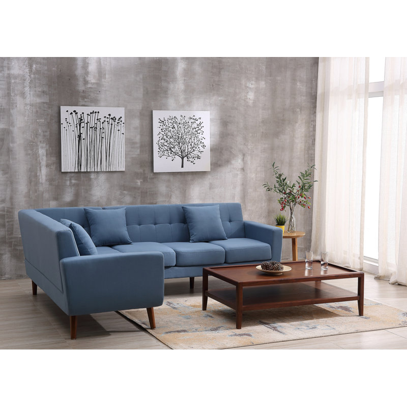 Barnet Upholstered Sectional, Paynr's Gray Polyester Blend, Left Hand Facing