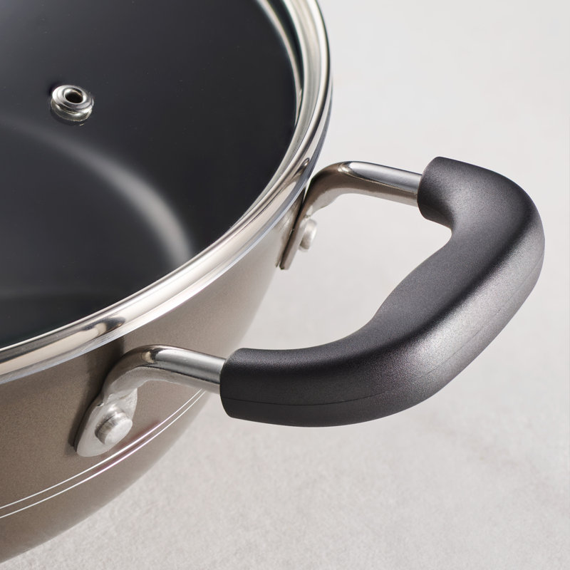 Hazelnut Aluminum Nonstick 10-Piece Cookware Set with Glass Lids