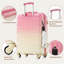 Ensemble de bagages 5 pièces, 20 pouces avec port USB, valise durable en ABS avec sac de voyage, bagage rigide en ABS + PC avec roulettes