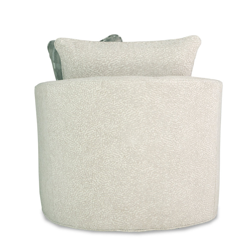 Mills Swivel Barrel Chair, Snowcreek 10 White