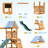 ROBUD Wooden Swing Set with Slide and 2 Swing(s)