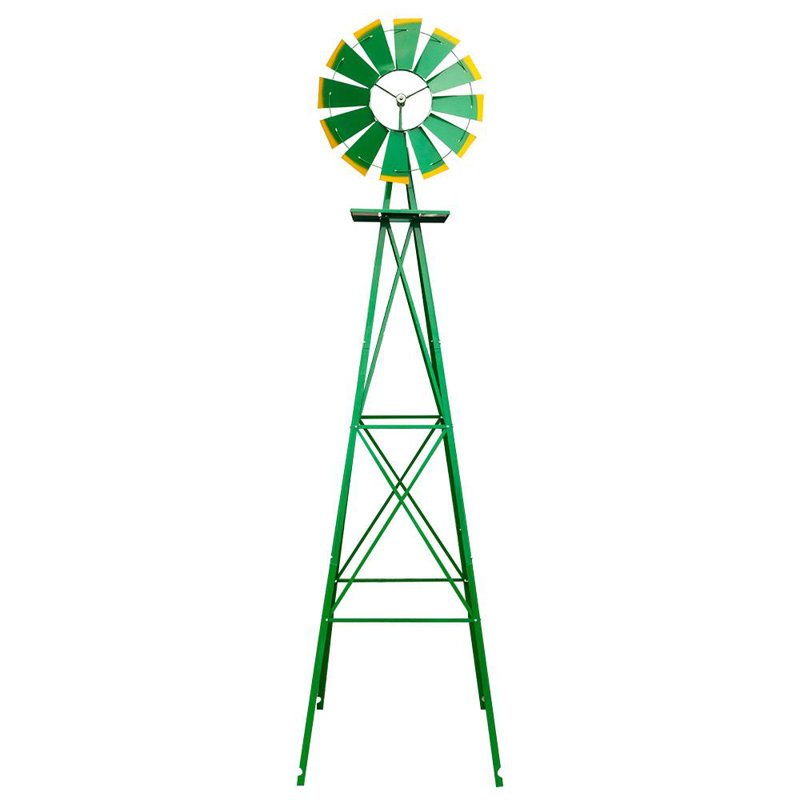 Keyla Weather Resistant Metal Nautical & Beach Windmill, Green