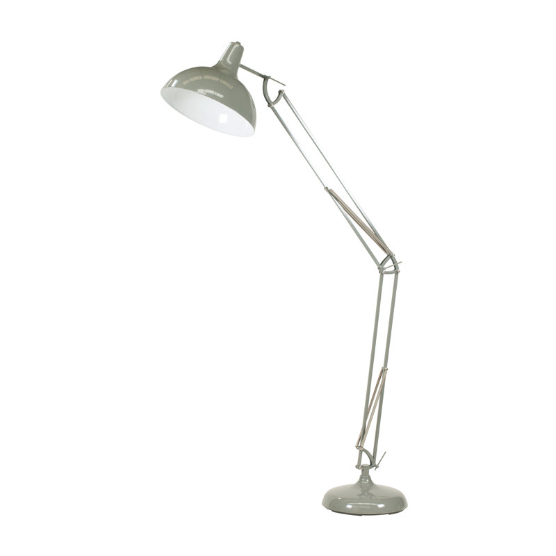 Iwamoto 180cm Brushed Task Floor Lamp, Grey