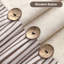 Farmhouse Shower Curtain Linen Beige Button Woven Fabric Country Rustic Western Pleated Brown Stripe 72" W X 72" L