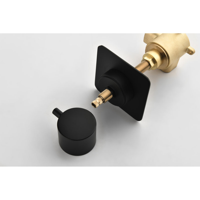 Matte Black 3/4" Brass Volume Control Valve, High Flow For Master Shower, Adjustable Handle Precise Water And Temperature Shower With