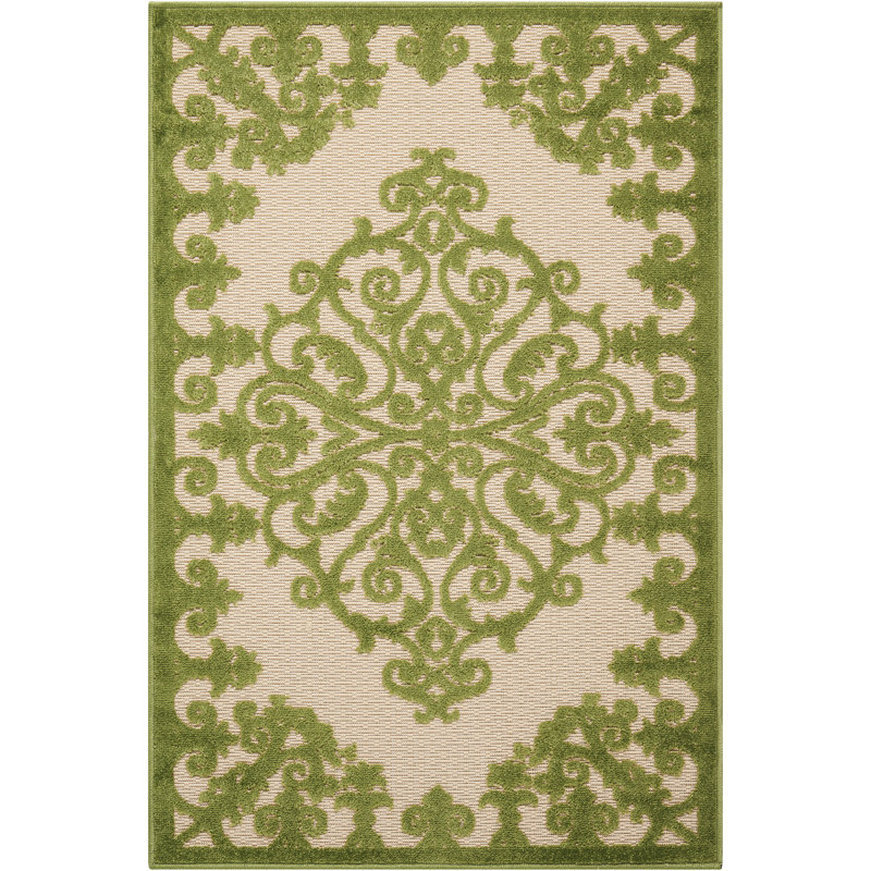 Tapis vert Newton Ikat, Rectangle 2 pi 8 po x 4 pi