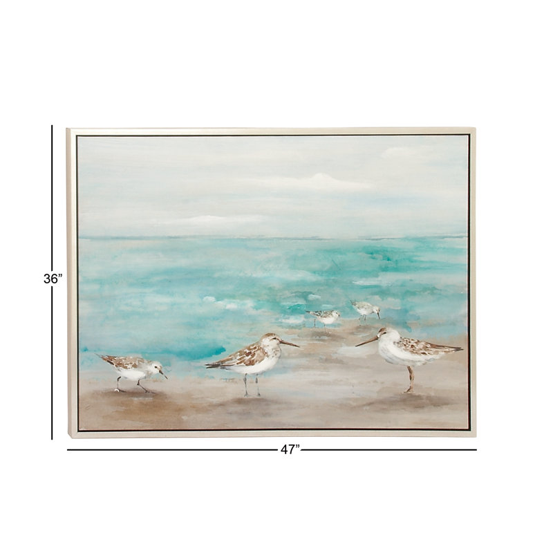 Reproduction encadrée sur toile en vert / gris