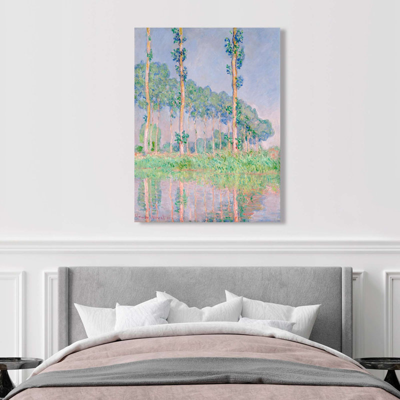 Poplars, Pink Effect, 1891 by Claude Monet - Wrapped Canvas Print, 60cm H x 40cm W x 4cm D