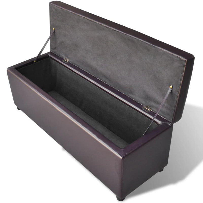 Banc de rangement à couvercle rabattable Miles, Brun, H 17,3 po x l 15,4 po x P 17,3 po