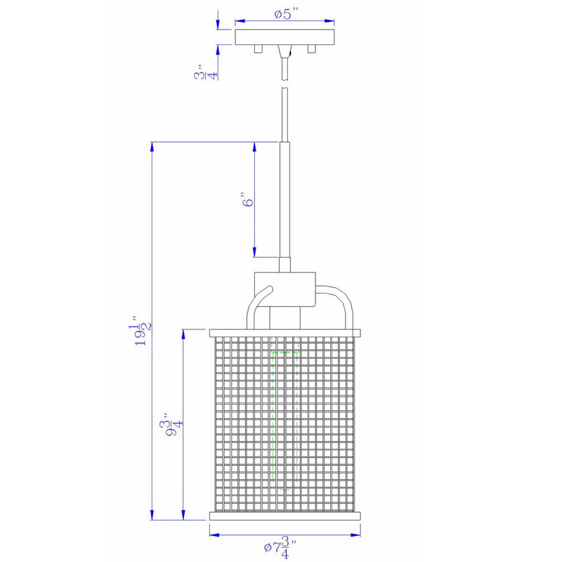 Luminaire suspendu cylindrique à 1 lumière Maolis