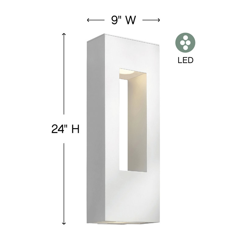 Atlantis 2 Light Outdoor Sconce, 25" H x 9" W, Satin Black, LED
