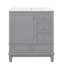 Meuble-lavabo pratique de 30 po avec lavabo - équipé d'une porte (avec tablette) et de trois tiroirs à fermeture en douceur-662011418