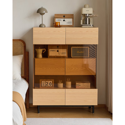 Scandinavian-Style Glass & Metal Multi-Functional Accent Cabinet