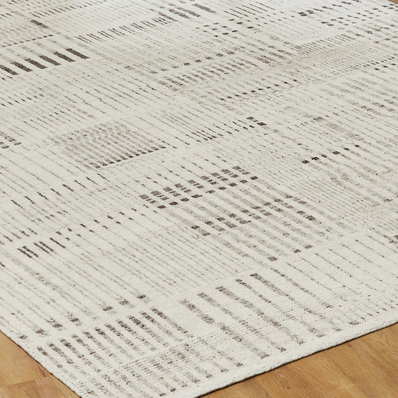 Meridian Weathered Stone Wool Hand Knotted Area Rug, Ivory/Brown, Rectangle 12' x 15'