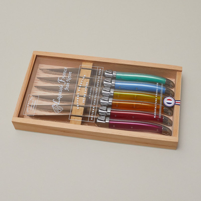 Laguiole 6 Piece Stainless Steel Steak Knife Set, Multi Colour