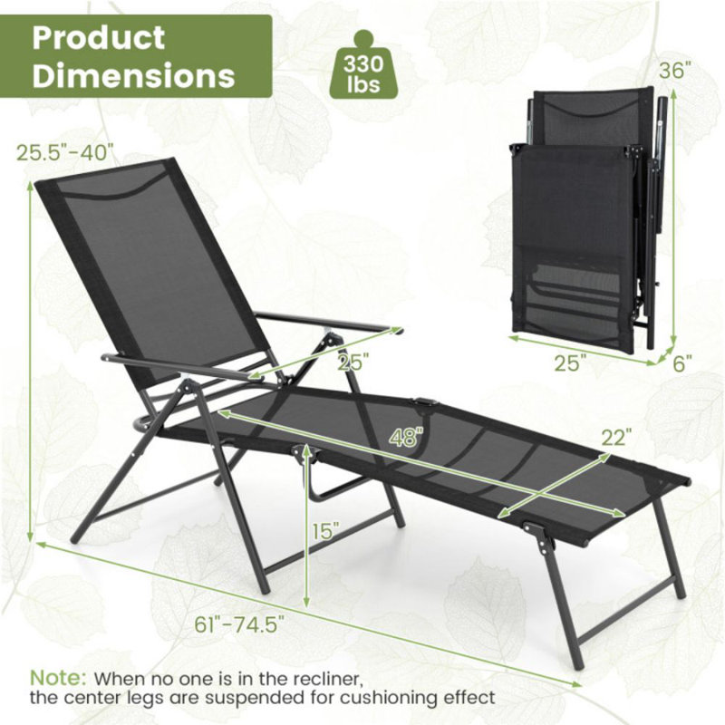 Sarie Outdoor Metal Chaise Lounge Set, Black