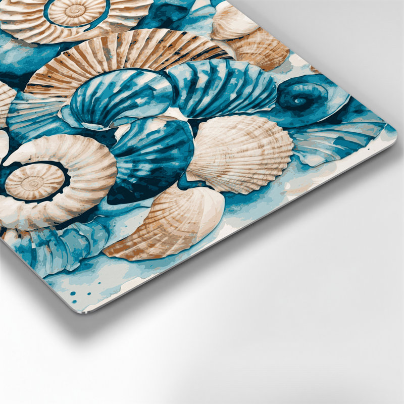 «Coastal Shell Surface Study», art mural en métal beige, H 11 po x l 14 po