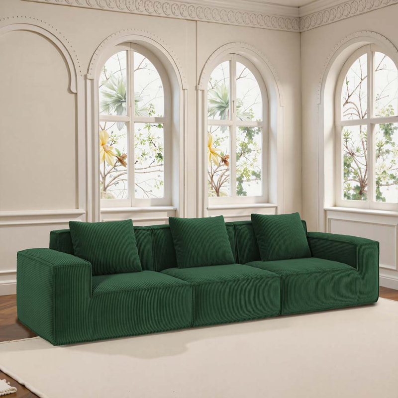 3-Seat Free Conversion Sofa, Green