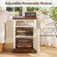 Ensemble de table basse à plateau relevable Farmhouse, table basse et 2 tables de bout, porte battante, plateau relevable hydraulique, station de charge