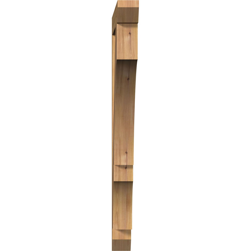 H 6 po x l 40 po x Support en bois / corbeau BKT04X34X38, H 44 po x l 3,5 po x P 36 po, Cèdre rouge, Lisse