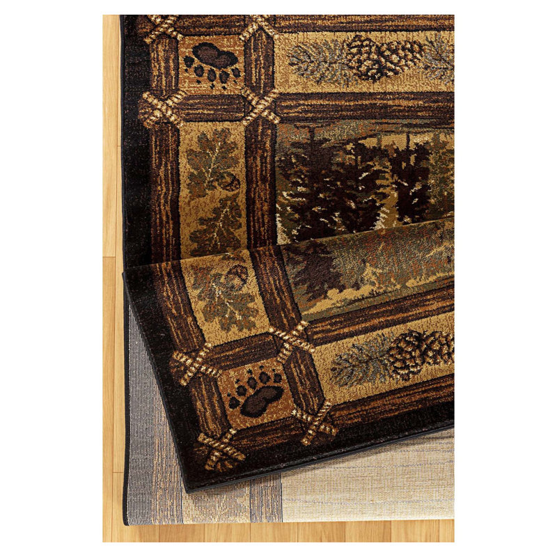 Intricate Design Elements Lodge Area Rug, Rectangle 2' x 3'