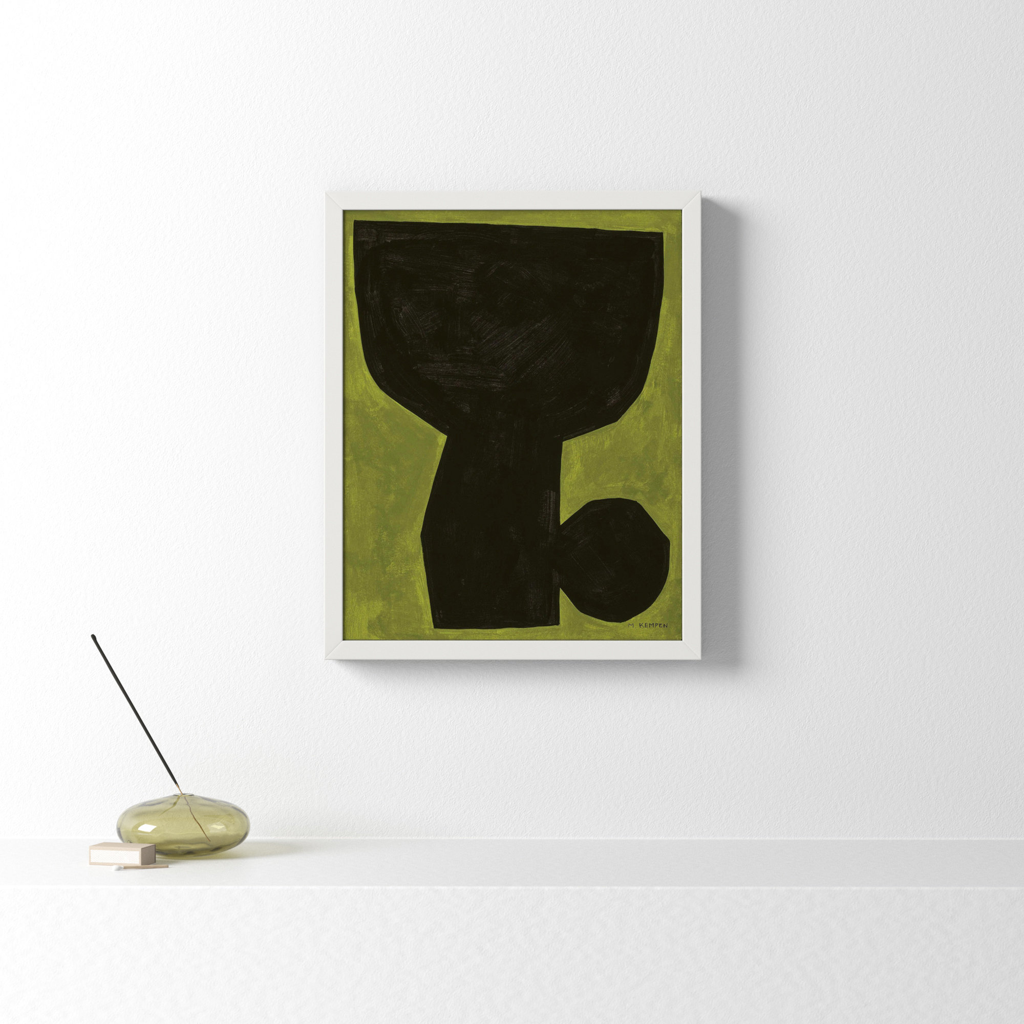 Module On Green 1 by Michael Kempen, 20" H x 16" W x 1.25" D, Black
