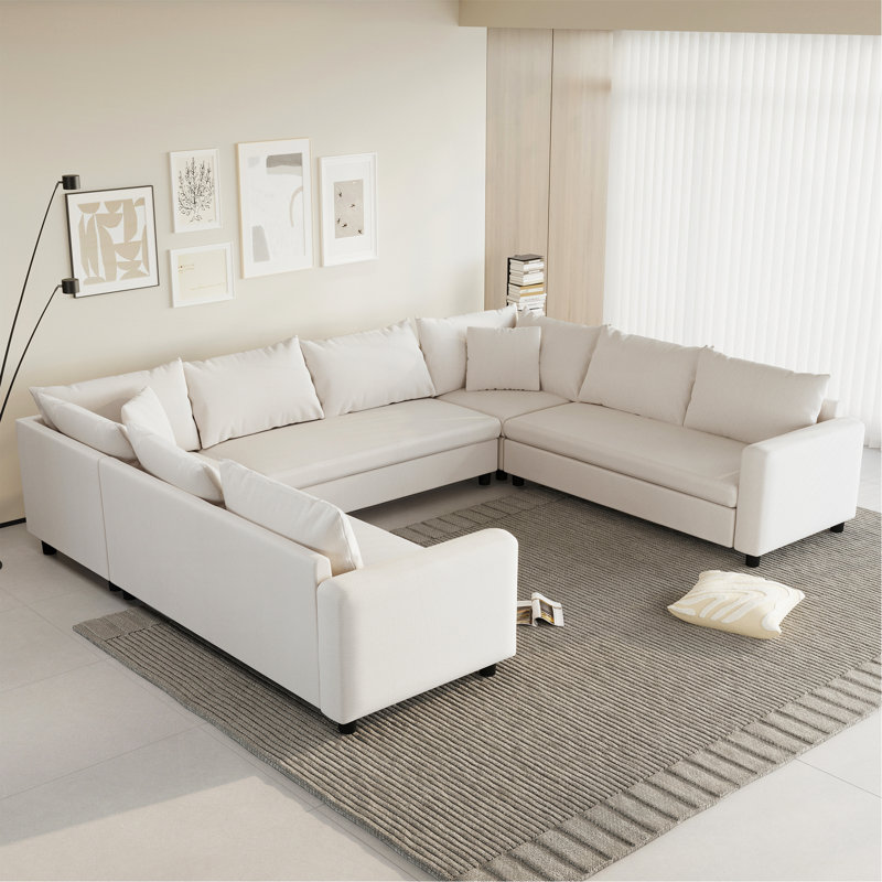Canapé modulaire 116 * 92 po, Chenille crème