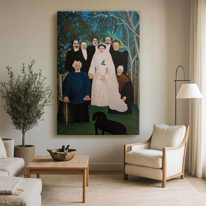 La fête de mariage (La Noce) - Toile tendue avec châssis par Henri Rousseau, 40 po x 60 po