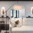 Hudson 70 in. Modern Height-Adjustable LED Tall Standing Floor Lamp with Beige Fabric Drum Shade-62954038